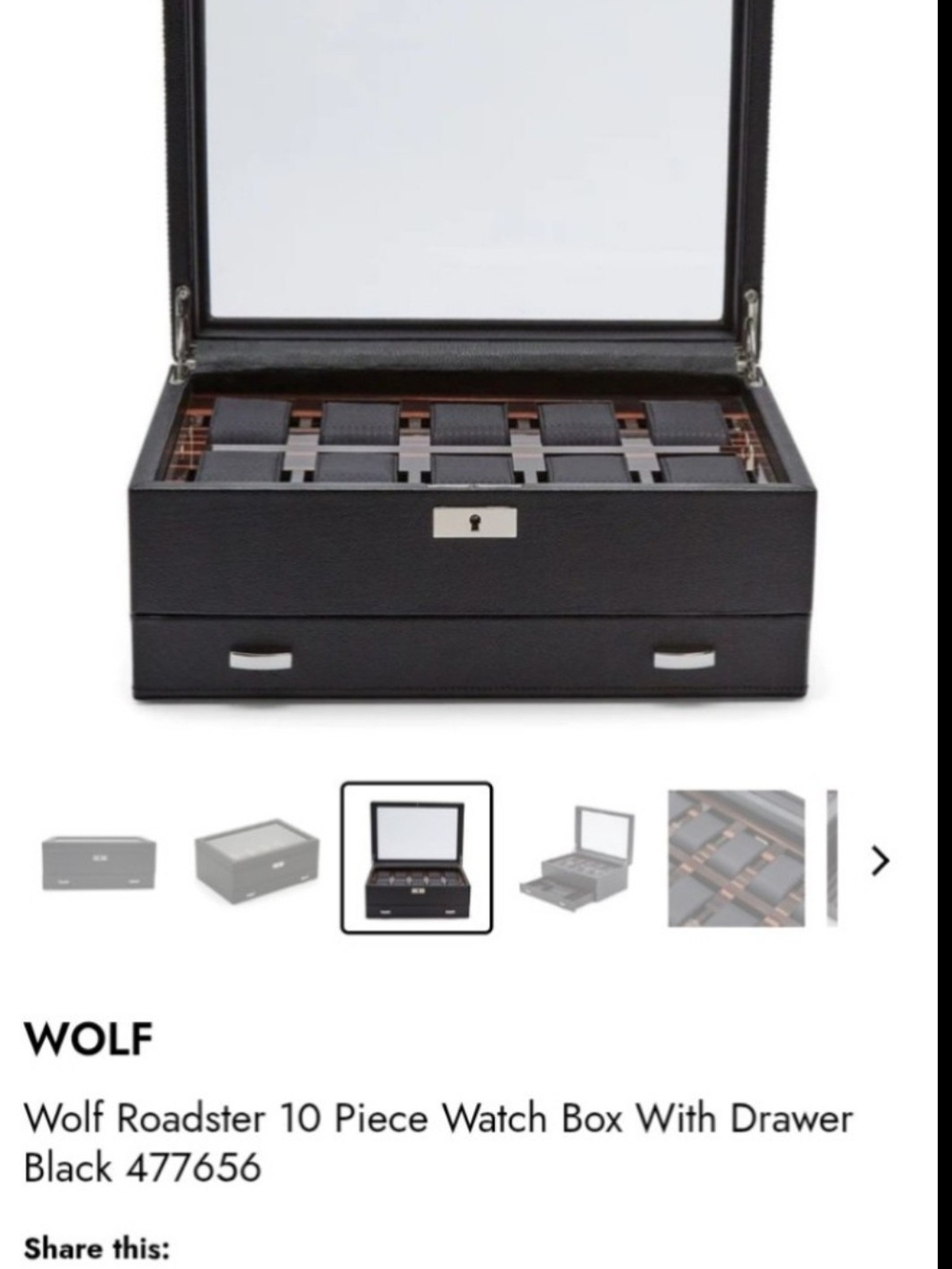 WOLF Black Watch Roll Set with Textured Bands - Picture 12 of 12